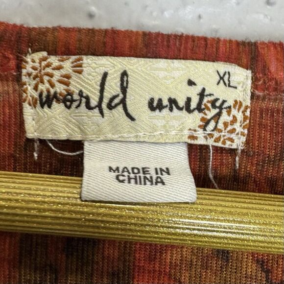 World Unity Bedazzled Grunge Punk Goblin Top XL Paisley Tattoo Y2K Multicolor - Picture 6 of 8